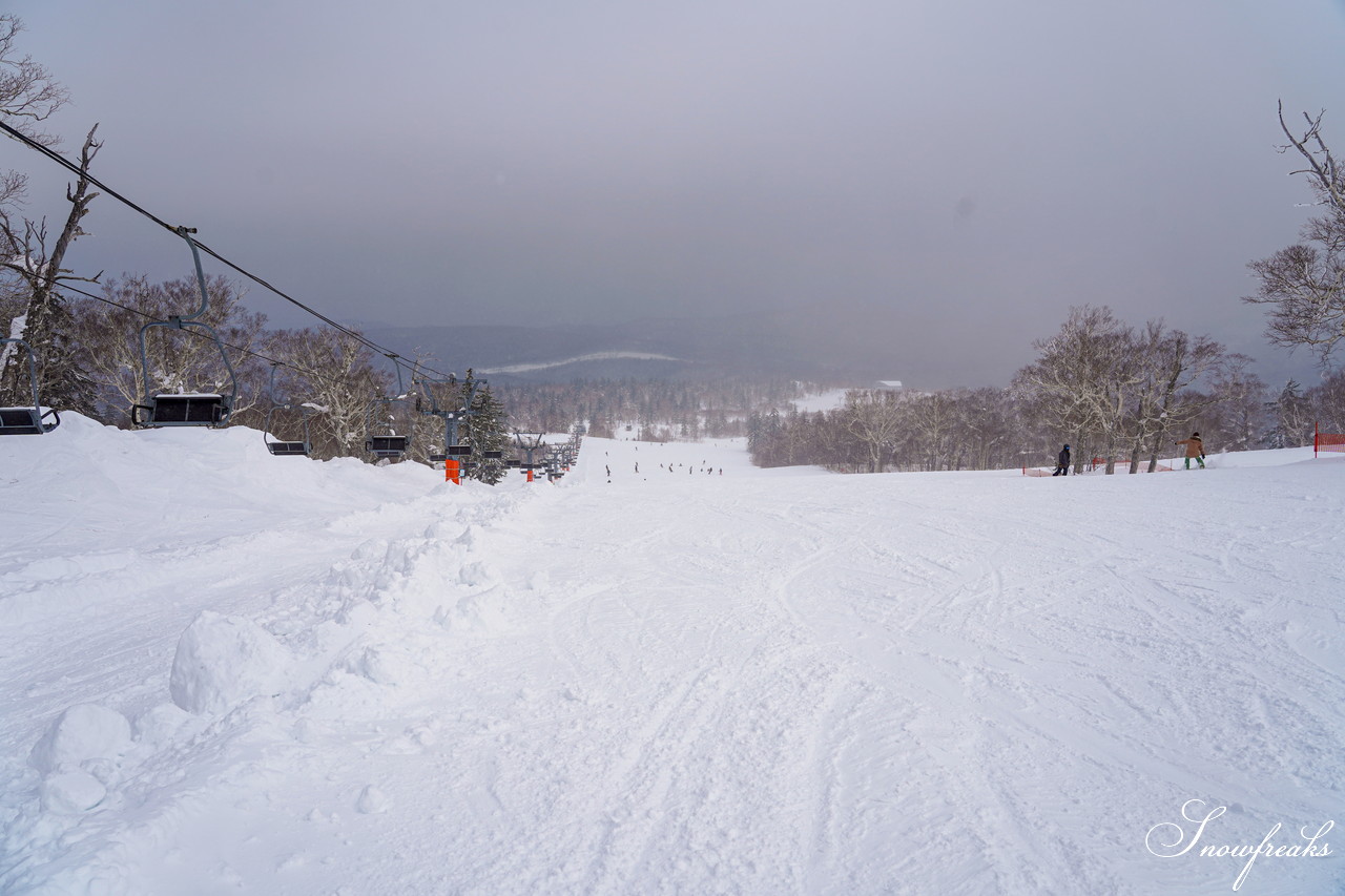 札幌国際スキー場 積雪たっぷり 300cm。コンディション良好なゲレンデでモーグル女子 ・畑田繭さんとコブコブセッション！